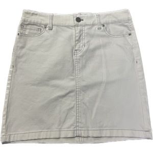 White House Black Market Off White Bead Embellished Mini Skirt Size 0